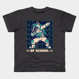 100 days of school typography featuring Astronauts dabbing #4 Kids T-Shirt